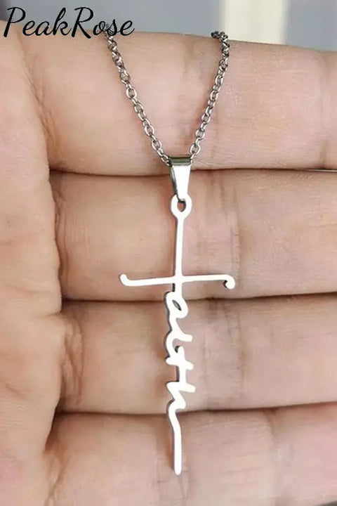 Faith Cross Alloy Pendant Necklace