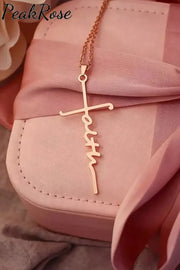 Faith Cross Alloy Pendant Necklace