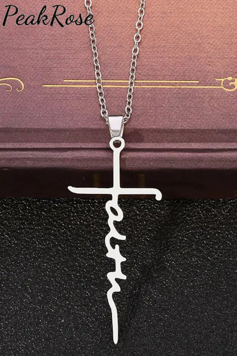 Faith Cross Alloy Pendant Necklace