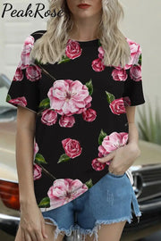 Fashion Floral Print Vintage T-Shirt T-Shirt