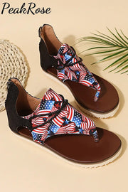 Flag Comfort Flat Sandals Summer Vintage Flip Flops