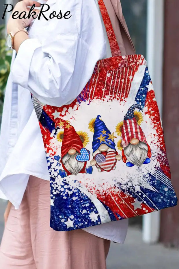 Flag Gnome Print Tote Bag