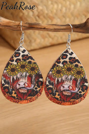 Flower And Cow Earrings