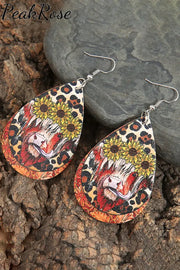 Flower And Cow Earrings One-Size / Photo Color