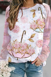 Flower Umbrella Sweatshirt S / Pink