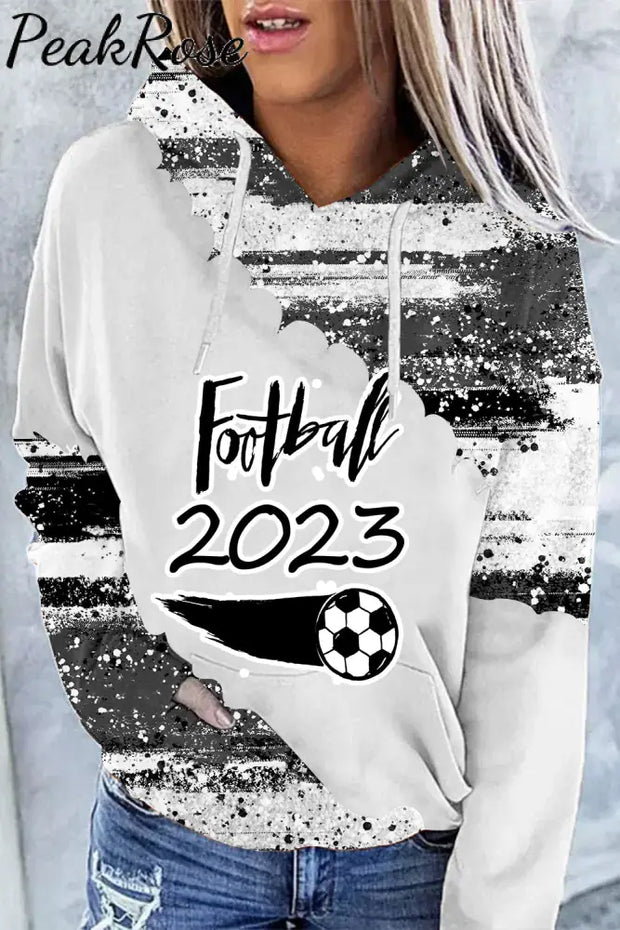 Football 2023 Black & White Ink Hoodie