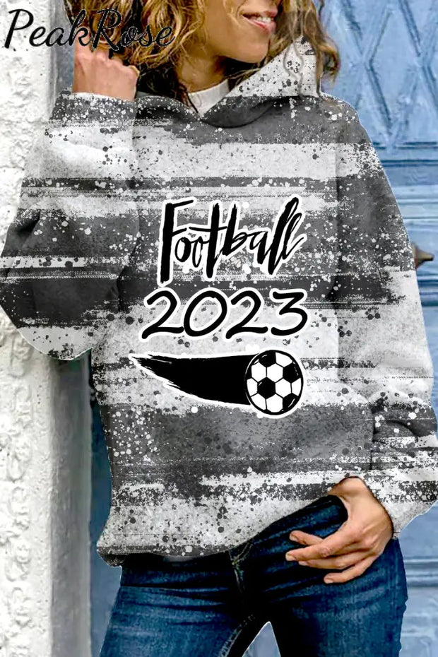 Football 2023 Black & White Ink Hoodie