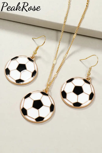 Football Soccer Ball Jewelry Sets One-Size / Picture Color Earrings