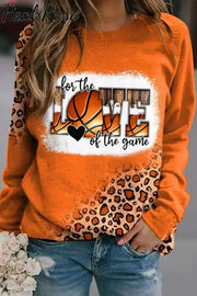 For The Love Of Game Basketball Bleached Sweatshirt S / Orange