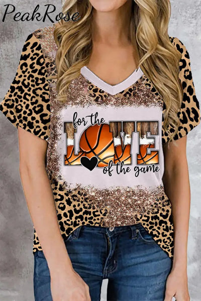 For The Love Of Game Basketball Bleached T-Shirt S / Leopard T-Shirt