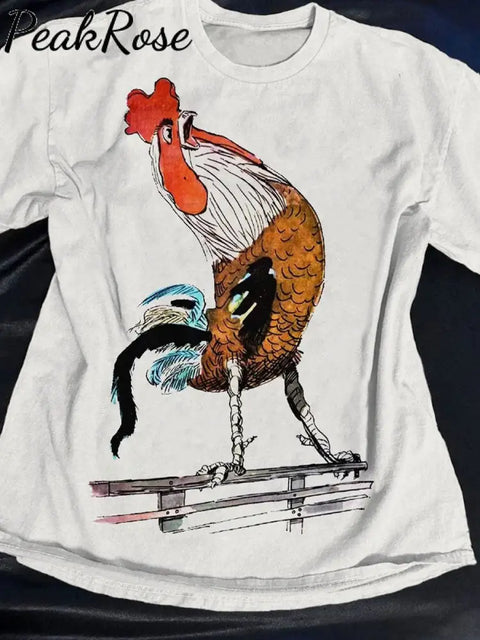 Funny Chicken Art Print Casaul Short Sleeve T-Shirt Multicolor / S Hot Sell