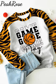 Game Day Basketball Mom Tiger Stripe Sweatshirt