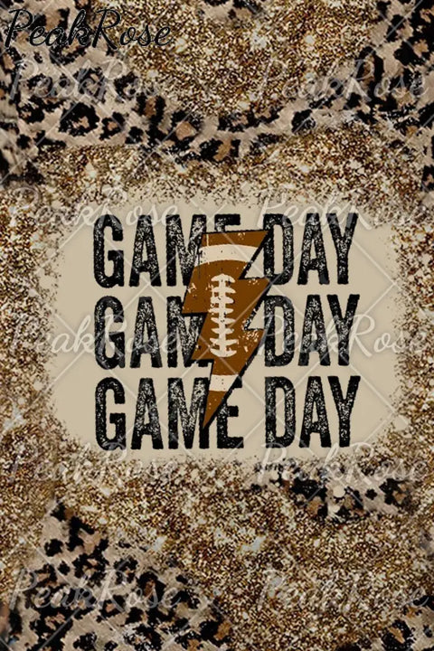 Game Day Football Bleached Print T-Shirt