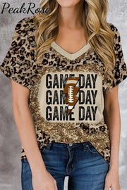 Game Day Football Bleached Print T-Shirt S / Picture Color