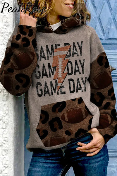 Game Day Football Print Hoodie S / Picture Color Sweatshirt