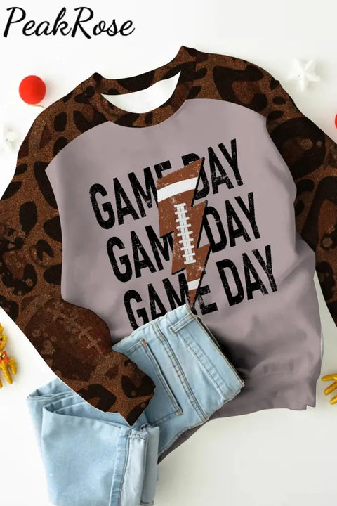 Game Day Football Print Sweatshirt