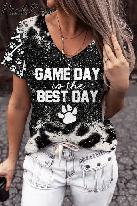 Game Day Is The Best & Pets Paw Basketball Pattern T-Shirt