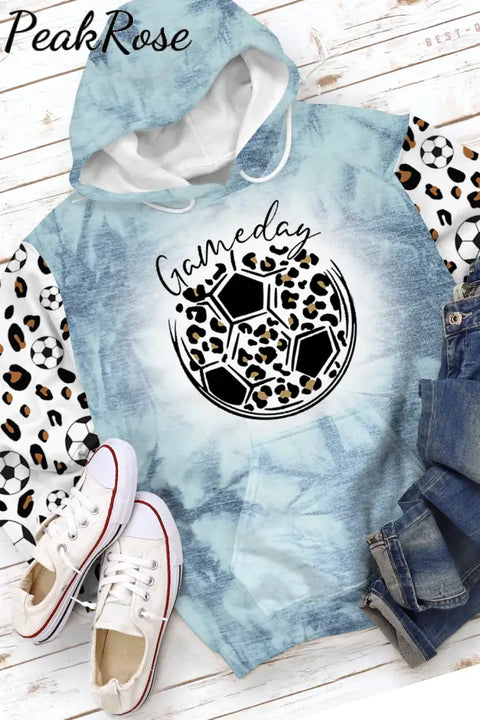 Game Day Soccer & Leopard Pattern Hoodie