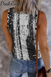 Game Day Soccer Mom Glitter Heart Pattern V-Neck Tank Top