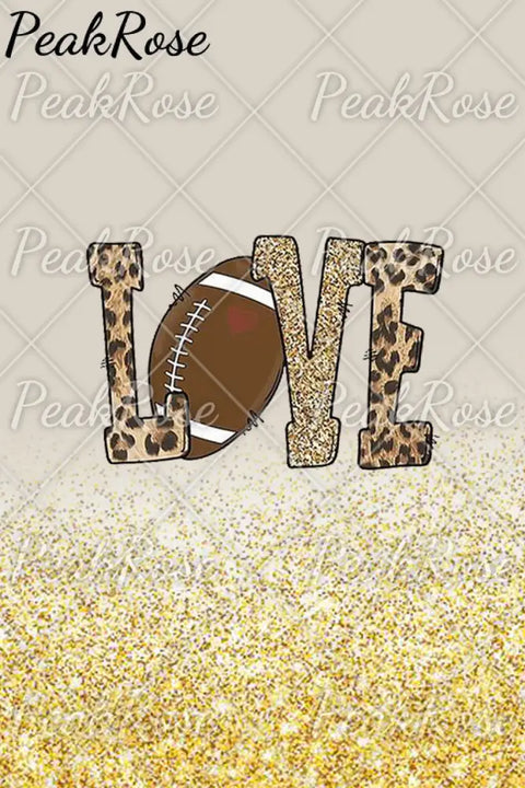 Gift For Mom Lover Football Glitter Leopard Print Bleached Sweatshirt