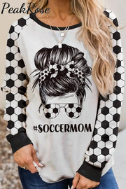 Gift For Mom Lover Soccer Long Sleeve Sweatshirt S / Black