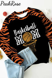 Glitter Basketball Mom Polka Splatter Tiger Stripe Sweatshirt