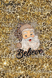 Glitter Christmas Believe Santa Print Tunic