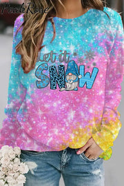 Glitter Christmas Long Sleeve Sweatshirt S / Photo Color