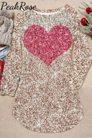 Glitter Heart Print Tunic