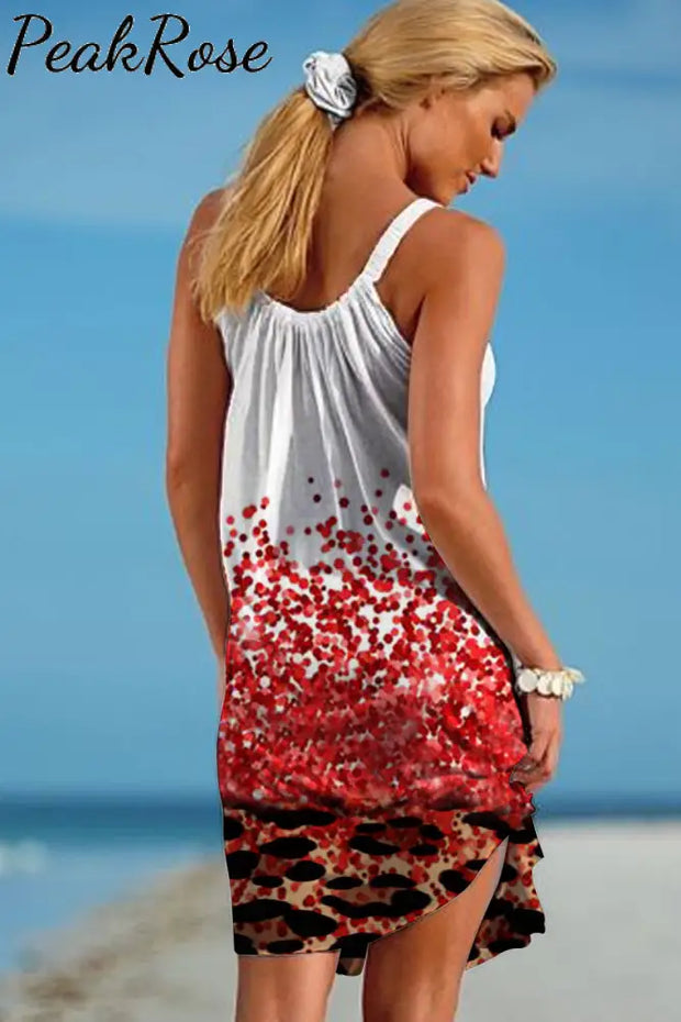 Glitter Leopard Love Beach Sleeveless Dress