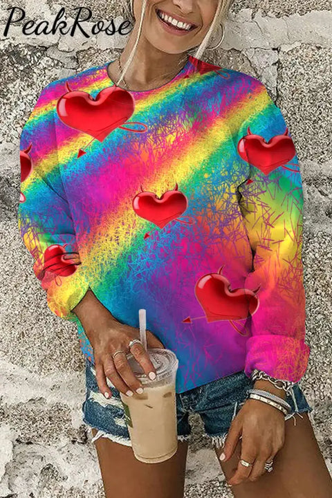 Glitter Rainbow Love Sweatshirt