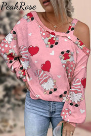 Gnome Print Off-Shoulder Blouse