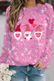 Gnome Print Sweatshirt S / Pink