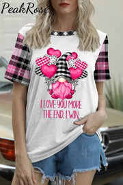 Gnomes Love Heart-Shaped Balloons Plaid Polka Print T-Shirt White / S T-Shirt