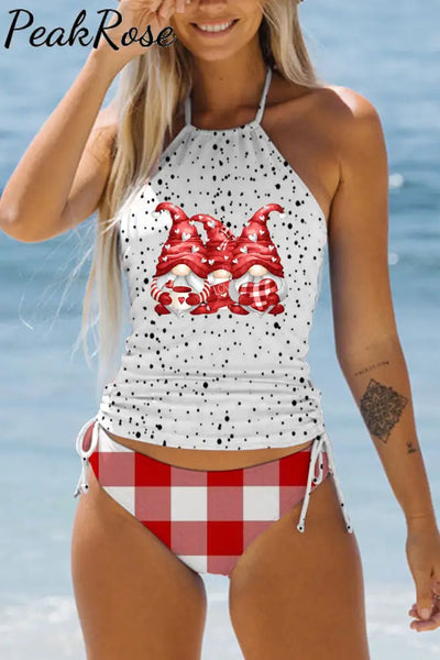 Gnomes Polka Dots Bikini Swimsuit S /