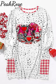 Gnomies Print Loose Tunic With Pockets