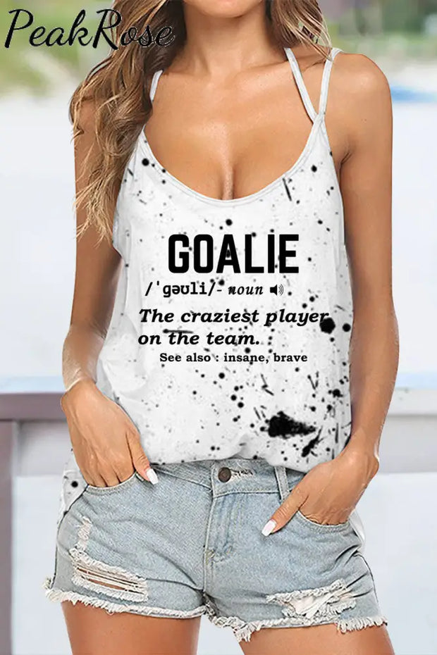 Goalie Goal Print Halter Top Tops