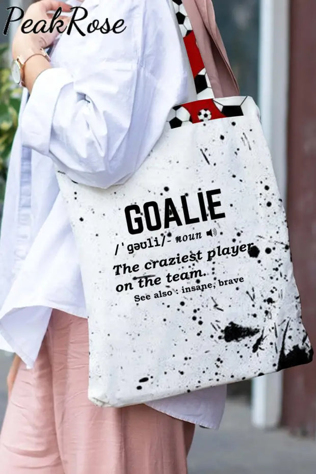 Goalie Goal Print Tote Bag