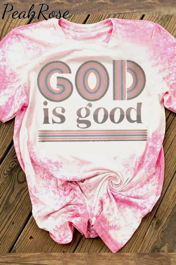 God Is Good Leopard Christian Round Neck Short Sleeve T-Shirt