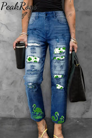 Green Flamingo Lucky Clover Collection Original Costume Denim Jeans