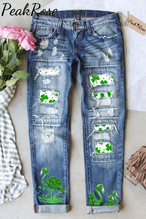 Green Flamingo Lucky Clover Collection Original Costume Denim Jeans S / Blue