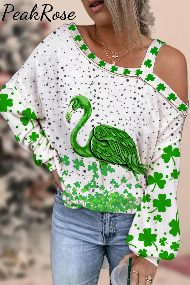 Green Flamingo Lucky Clover Collection Original Costume Off Shoulder Blouse