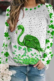 Green Flamingo Lucky Clover Collection Original Costume Sweatshirt S /