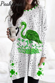 Green Flamingo Lucky Clover Collection Original Costume Tunic With Pockets