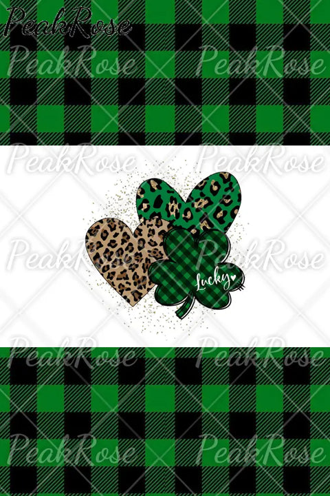 Green Leopard Plaid Lucky Hearts Denim Jeans