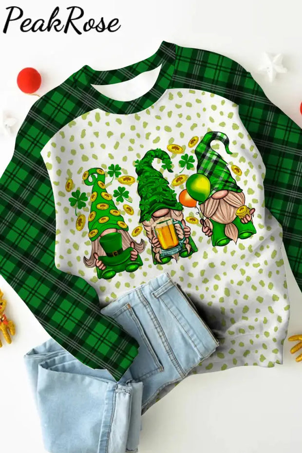 Green Lucky Clover Gnomies Sweatshirt