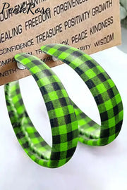 Green Plaid Earrings