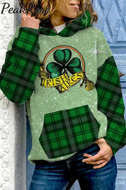 Green Vintage Check Sequin Hoodie S /