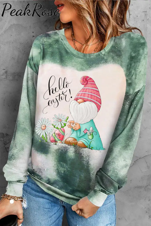 Halle Easter Green Tie Dye Elf Egg Sweatshirt