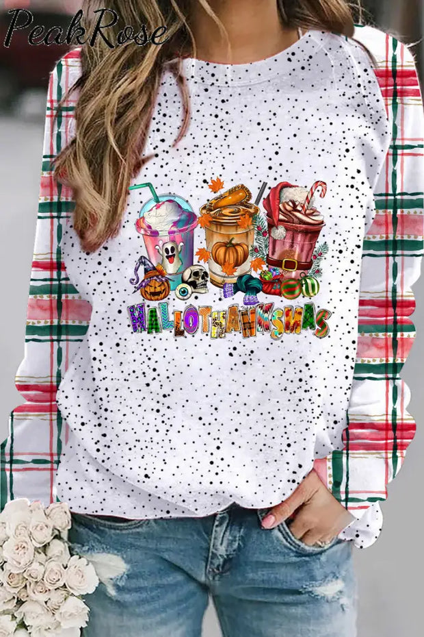 Hallothanksmas Plaid Sweatshirt S /